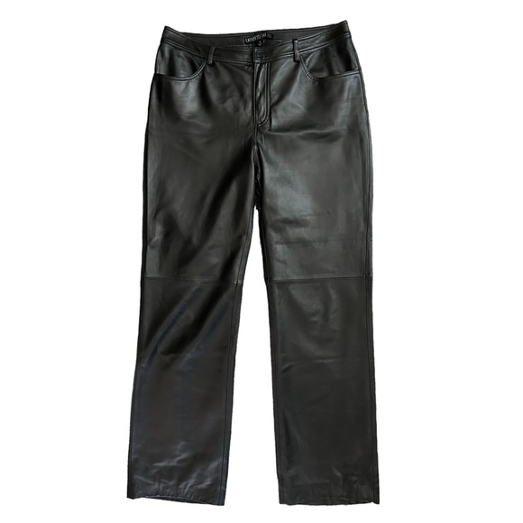 Lafayette 148 NewYork 100% Leather Trouser Pants Size 8 - Picture 3 of 12